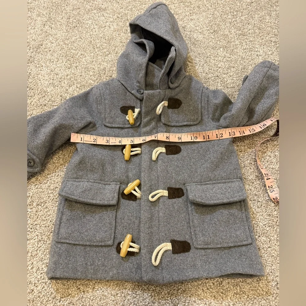 Janie‎ and Jack Gray Wool Blend Toggle Coat with Hood 12-18mo